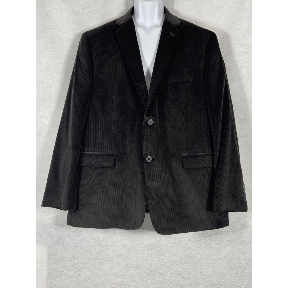 Saddlebred Jacket Mens 46R Gray Corduroy Blazer Sport Coat 100% Cotton